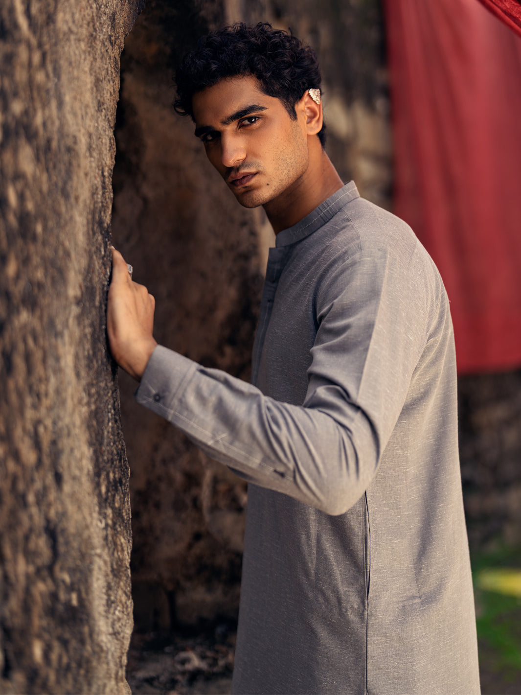 Light Grey Kameez Shalwar - AL-KS-3293