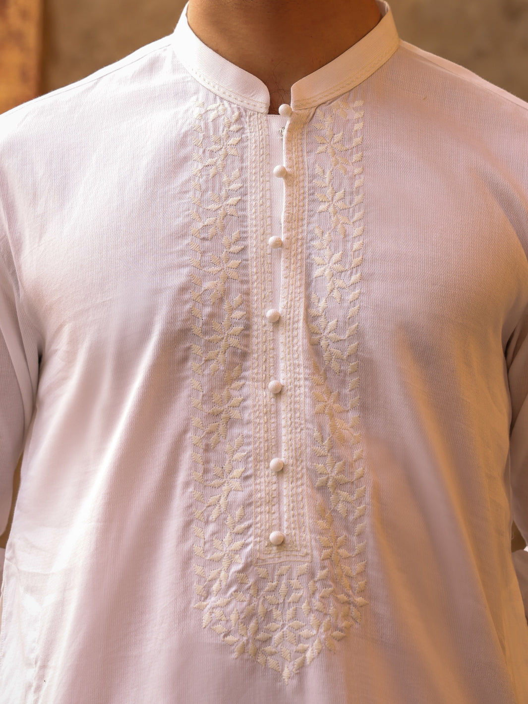 White Semi-Formal Kameez Shalwar - AL-KS-3296