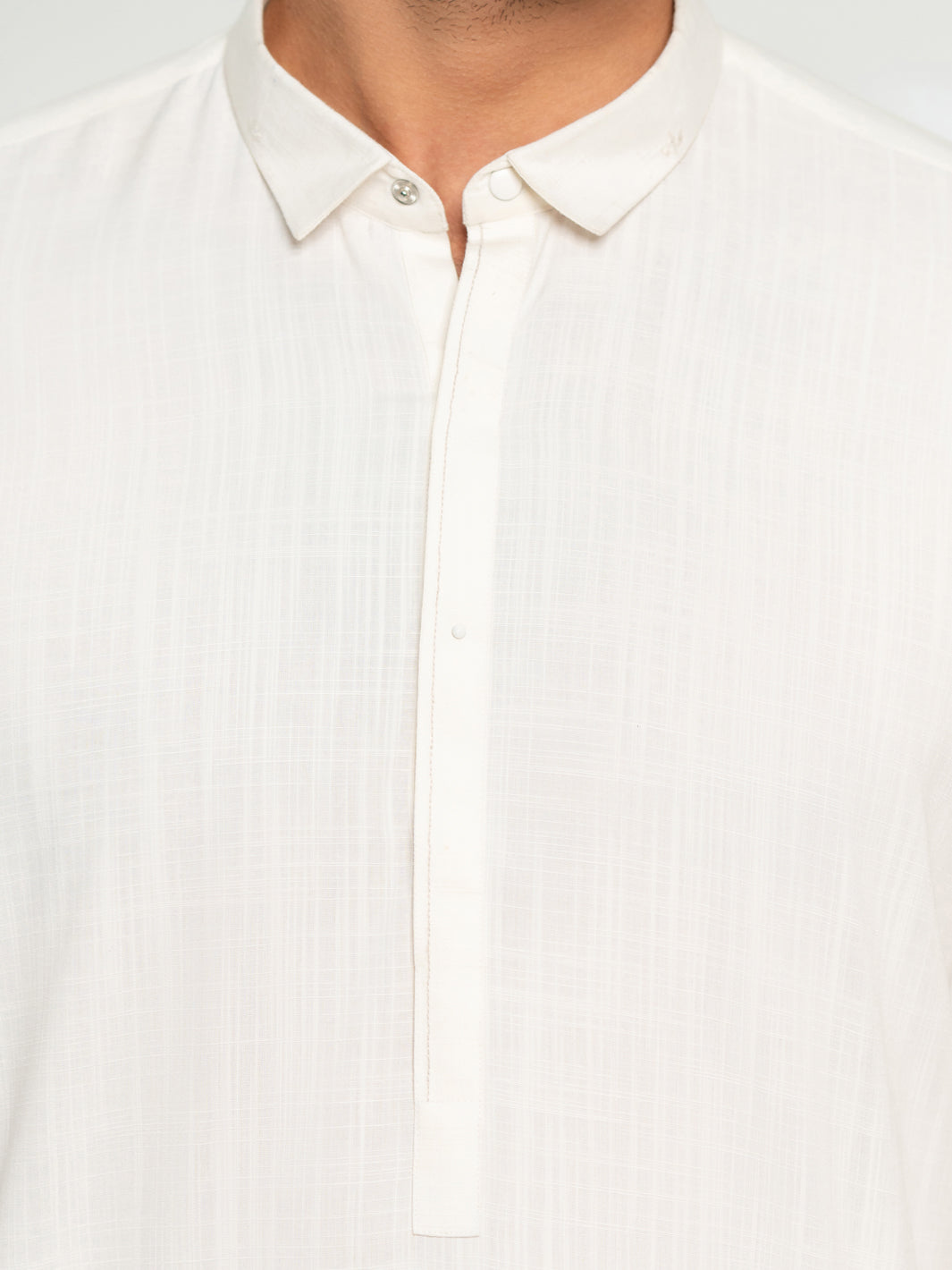 White Cut & Sew Kameez Shalwar - AL-KS-3307