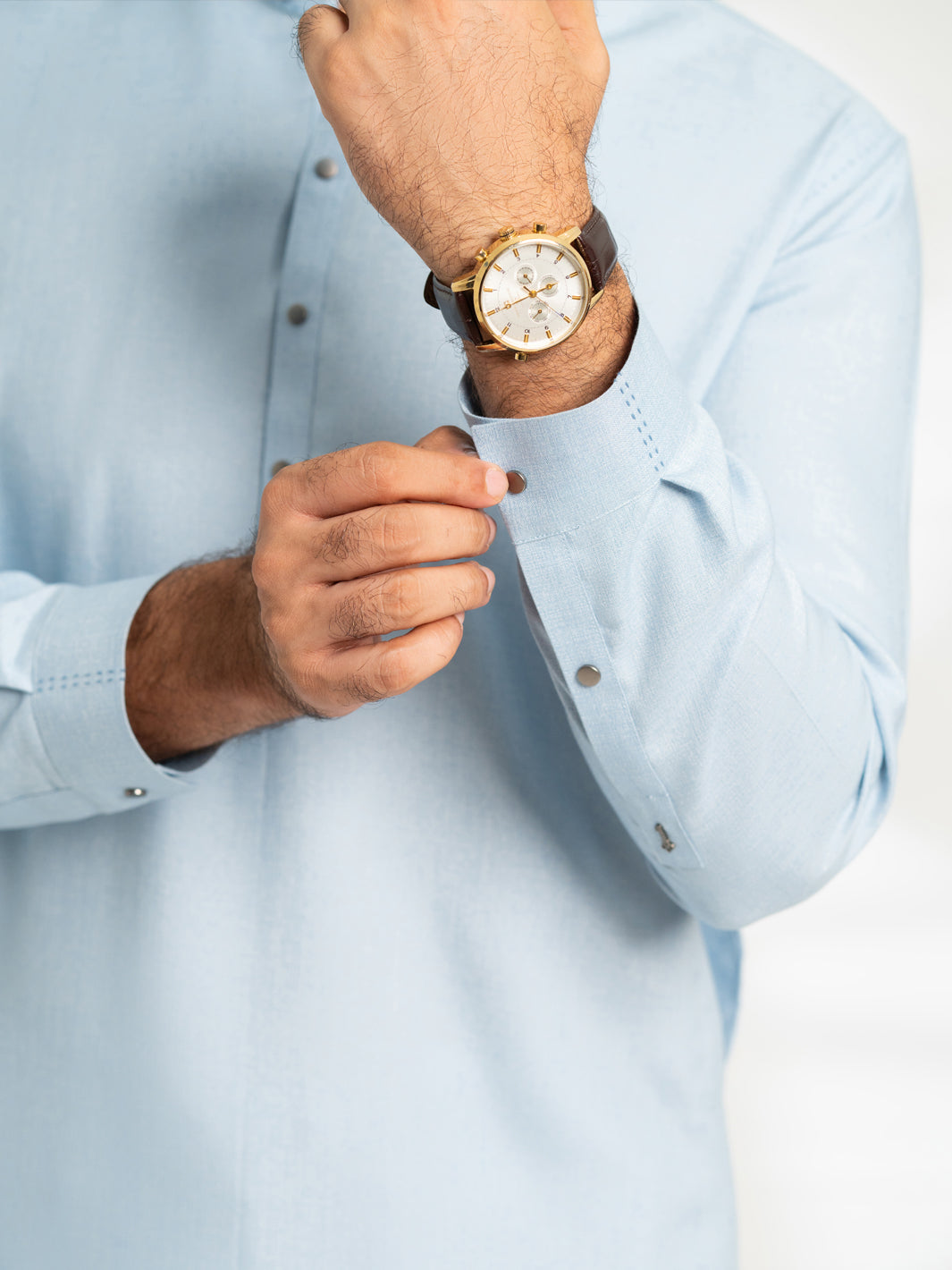 Sky Blue Cut & Sew Kameez Shalwar - AL-KS-3322