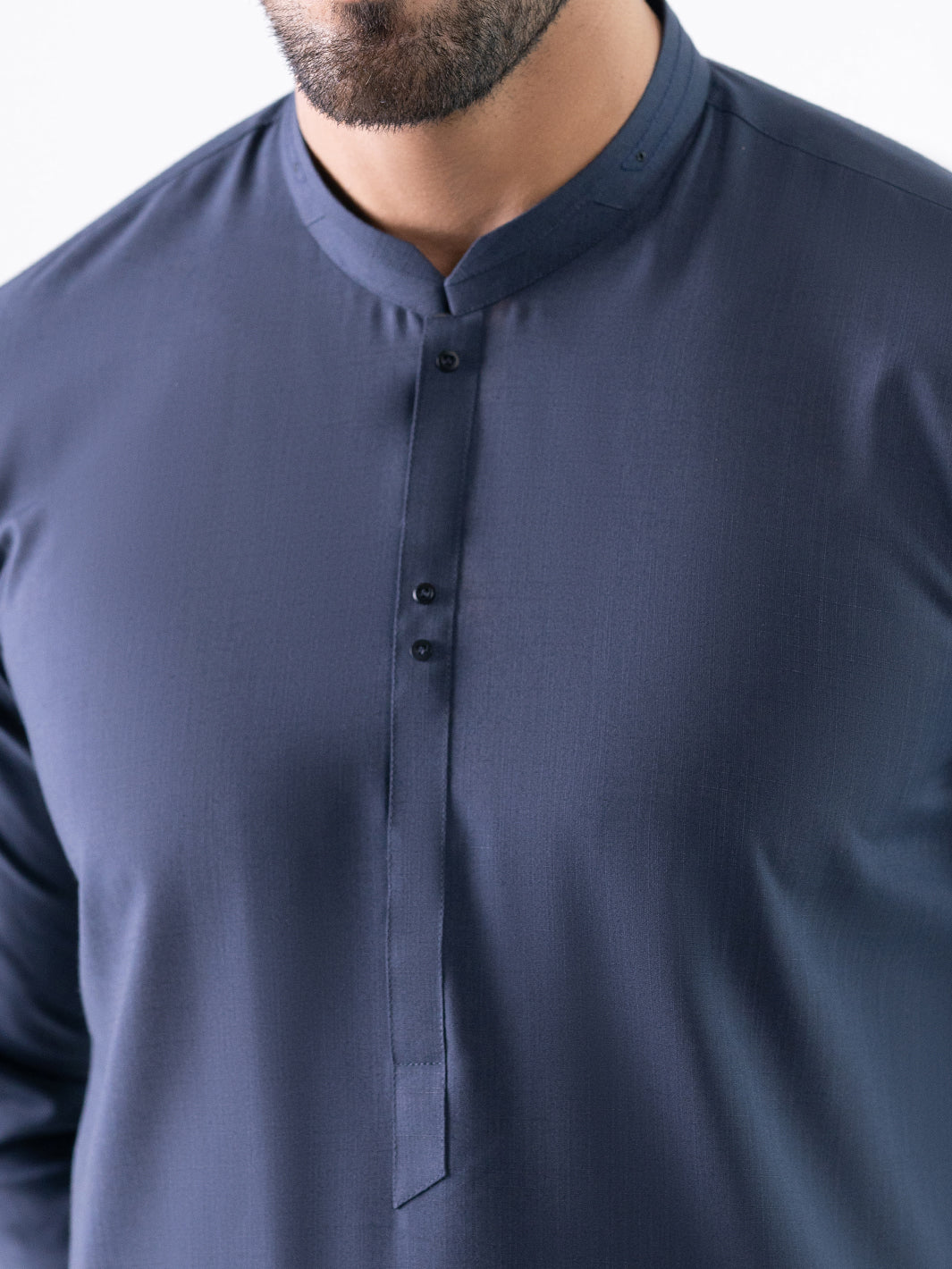 Bluish Grey Cut & Sew Kameez Shalwar - AL-KS-3342