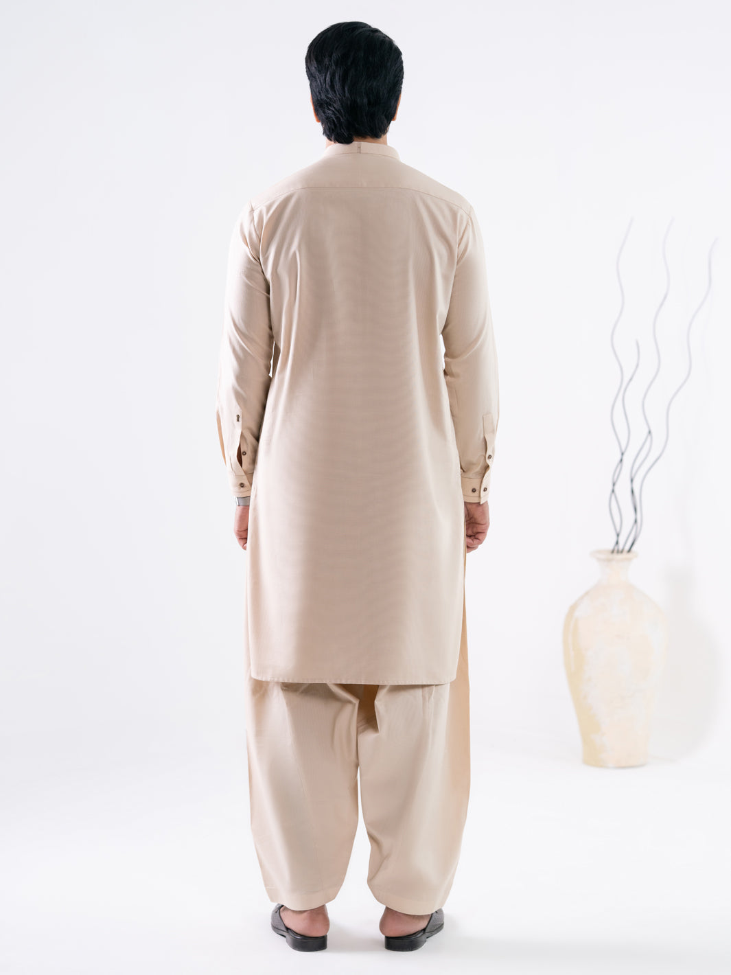 Beige Cotton Cut & Sew Kameez Shalwar - AL-KS-3329