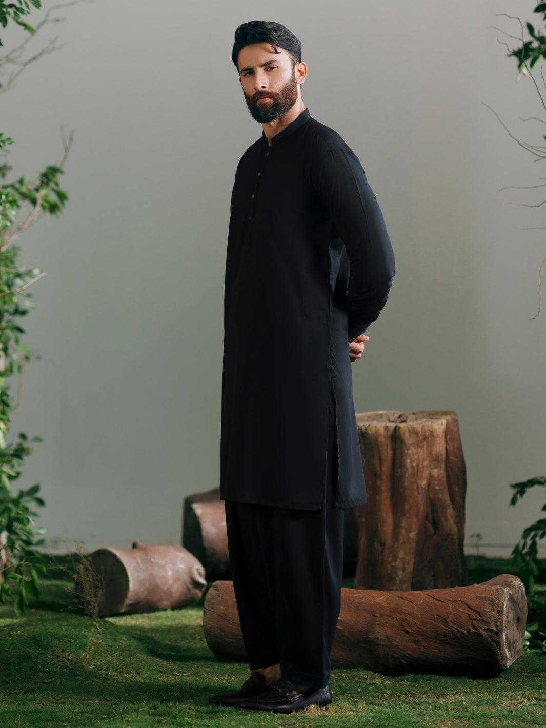 Black Cut & Sew Kameez Shalwar - AL-KS-3345
