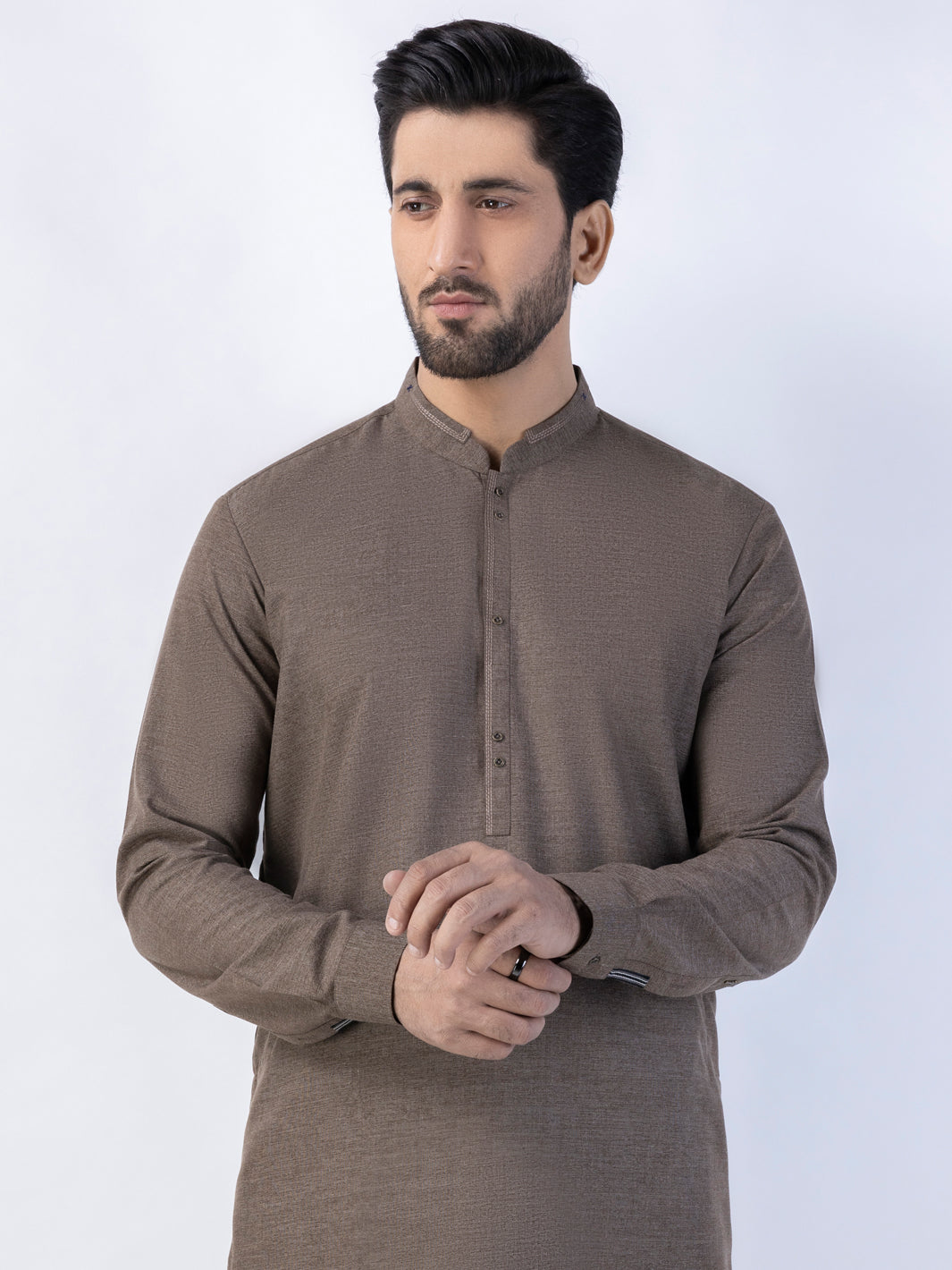 Brown Blended Kurta Trouser - AL-KT-3027