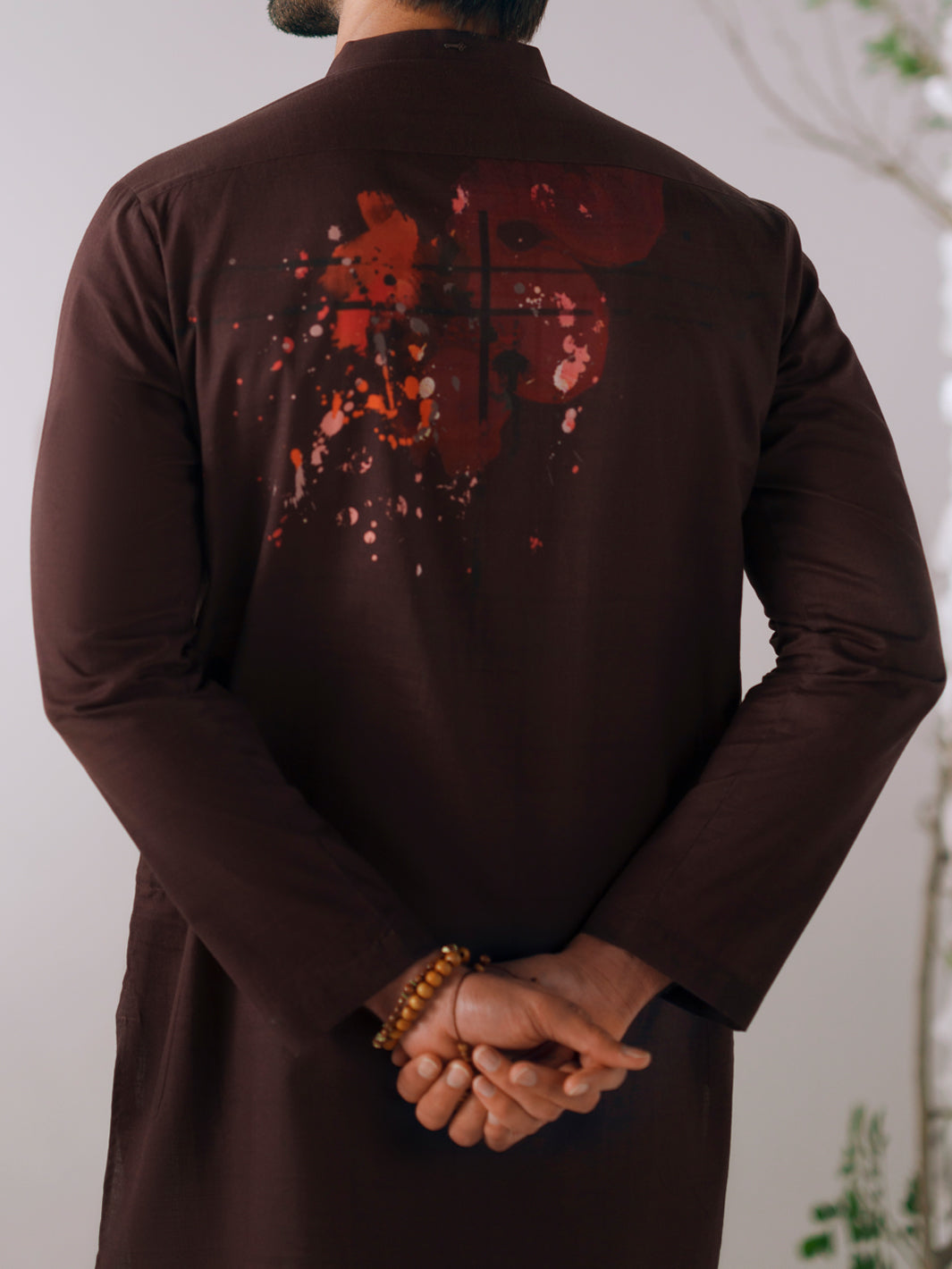 Burgundy Cotton Plain Kurta Trousers - AL-KT-3415