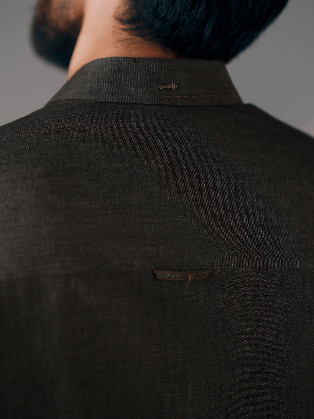 Charcoal Cotton Cut & Sew Kurta Trousers - AL-KT-3422
