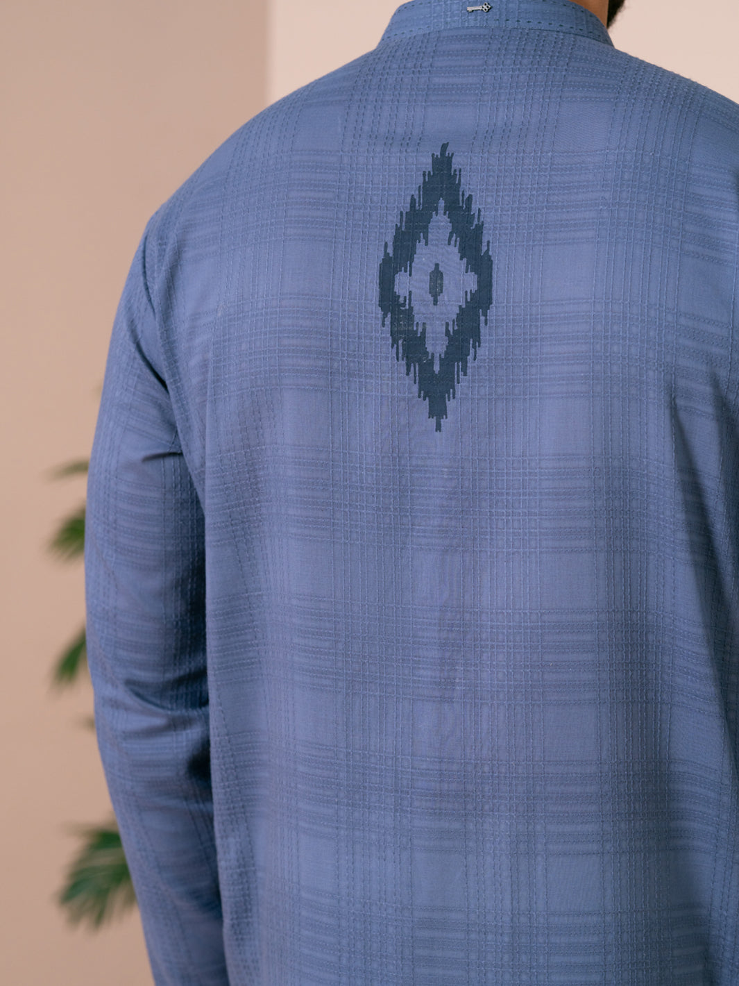 Greyish Blue Cotton Kurta Trousers - AL-KT-3482