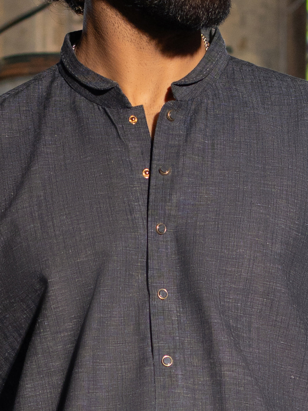 Charcoal Grey Cut & Sew Kurta Trousers - AL-KT-3512