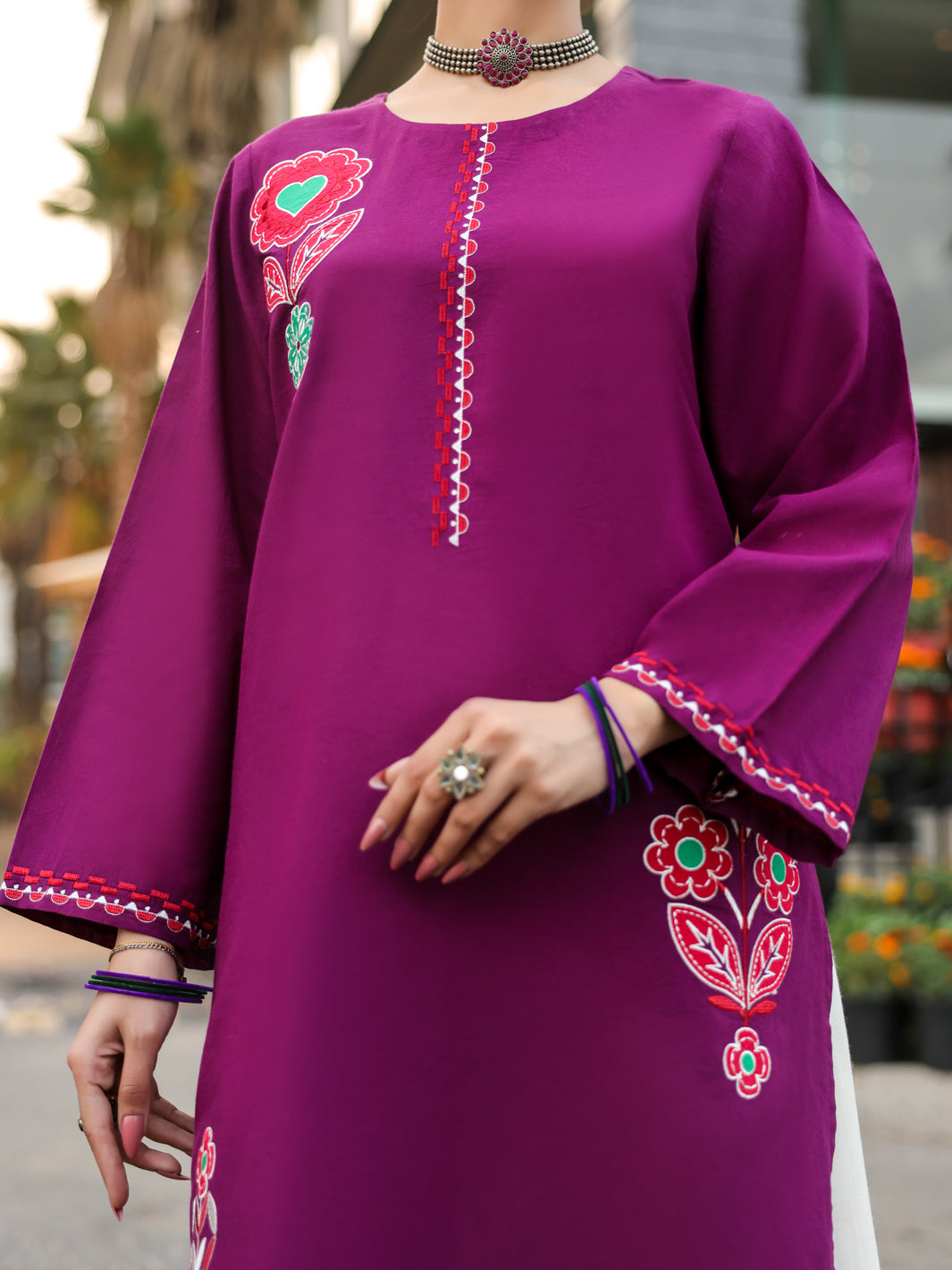 Purple Lawn Kurti - AL-LK-1166