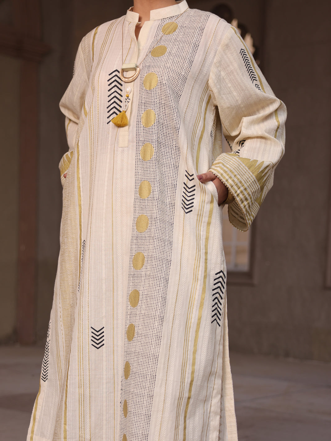 Off White Lino Kara Tunic - AL-LK-915
