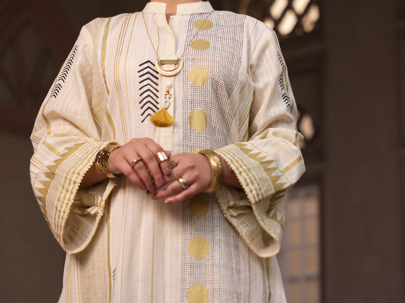 Off White Lino Kara Tunic - AL-LK-915