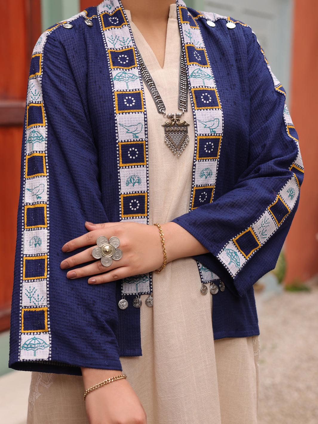 Blue Dobby Tunic - AL-LK-919