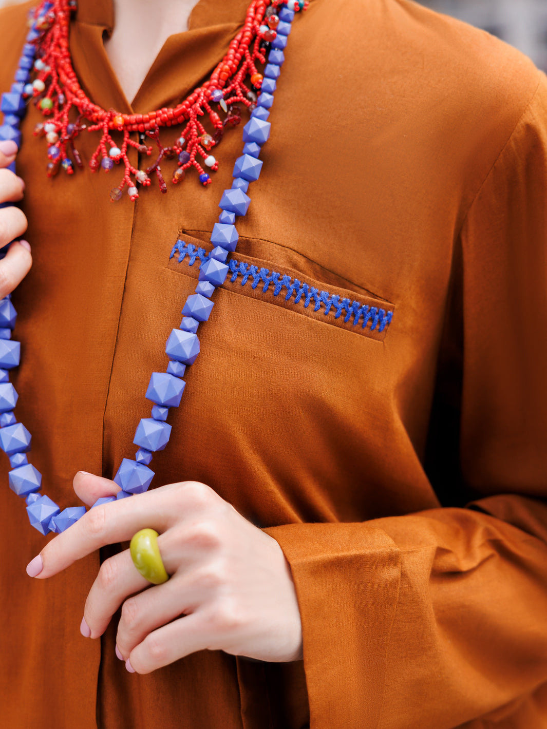 Brown Cotton Lawn Tunic - AL-LK-956 - Almirah Online