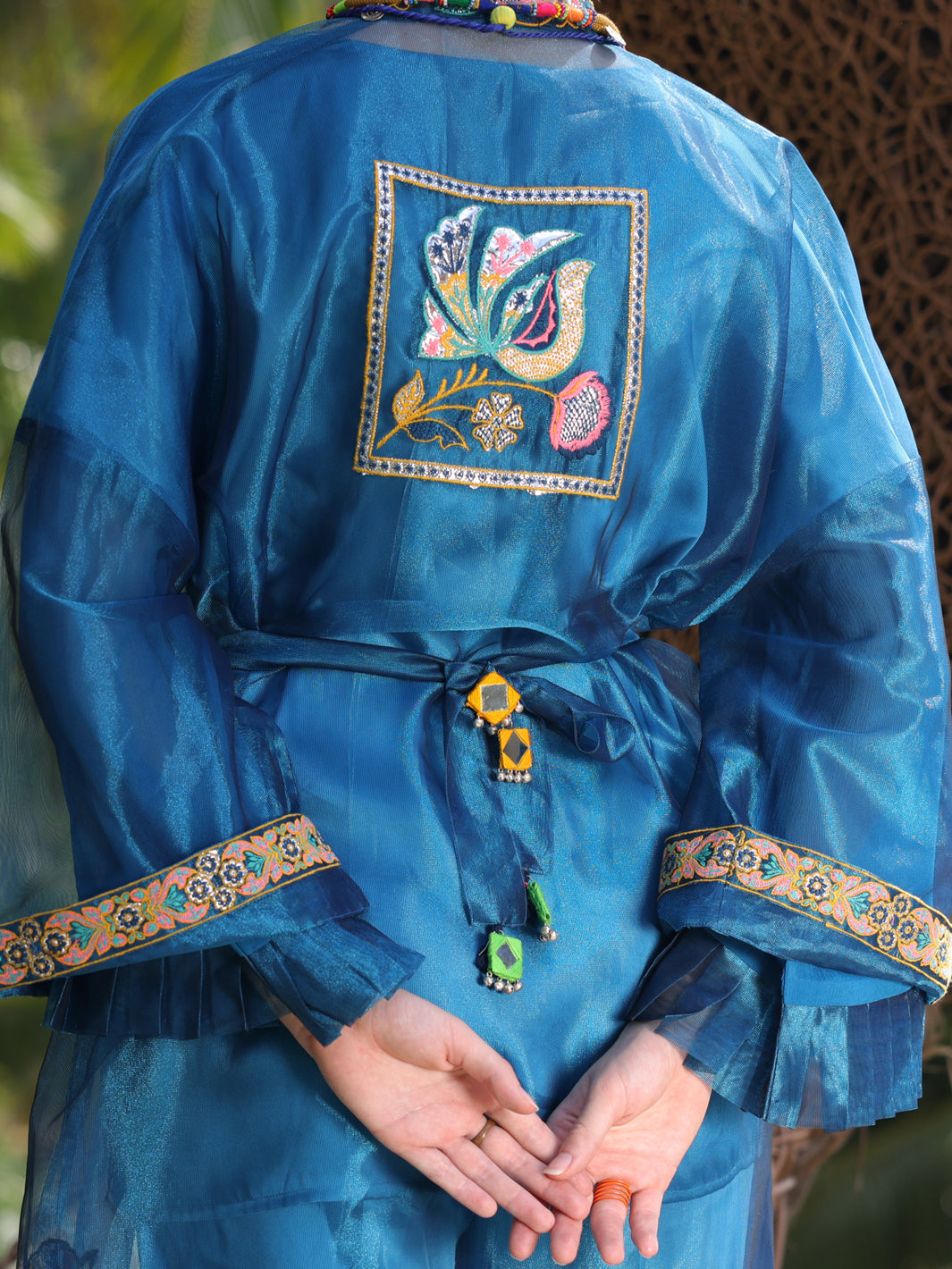 Blue Shimmer Net Tunic - AL-LK-964 - Almirah Online