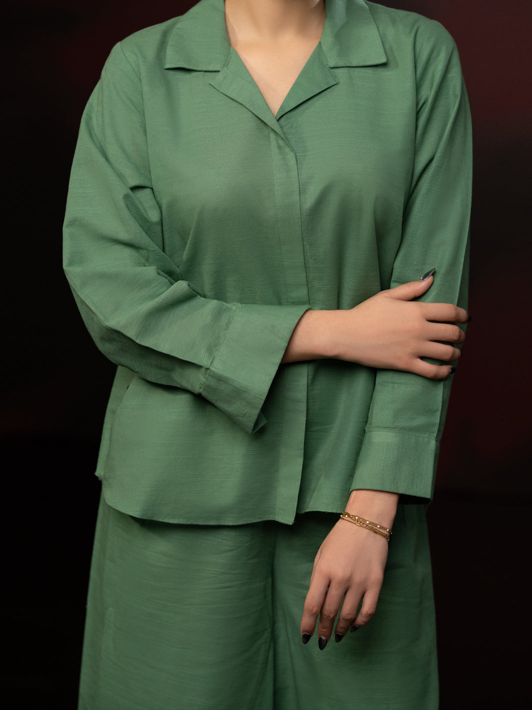Pistachio Green Light Slub Khaddar 2Pc Stitched - AL-2PS-LKS-1082