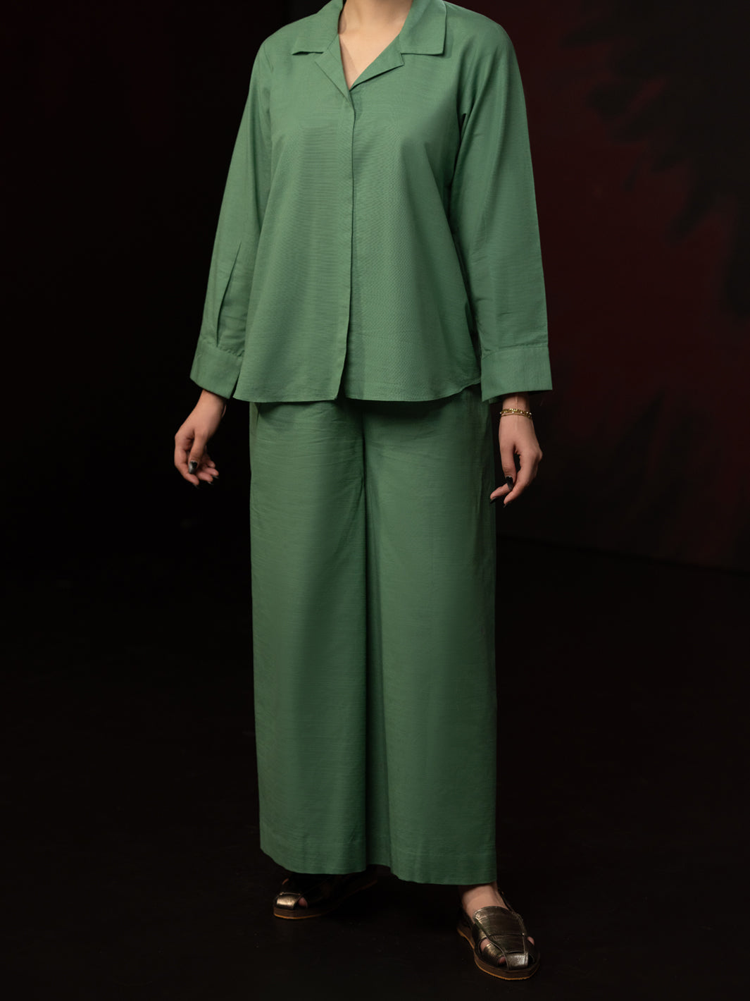 Pistachio Green Light Slub Khaddar 2Pc Stitched - AL-2PS-LKS-1082