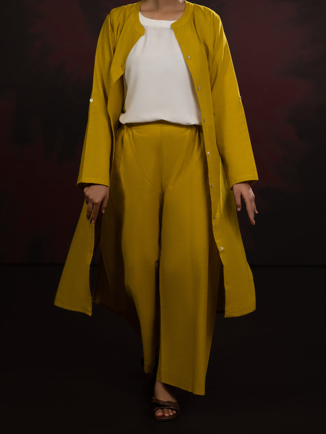 Mustard Light Slub Khaddar 2Pc Stitched - AL-2PS-LKS-1083