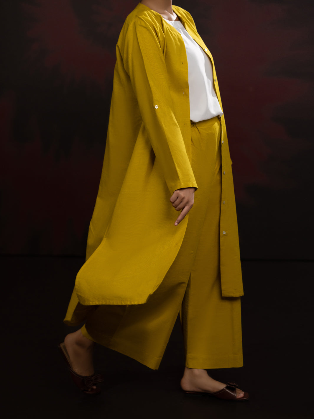 Mustard Light Slub Khaddar 2Pc Stitched - AL-2PS-LKS-1083