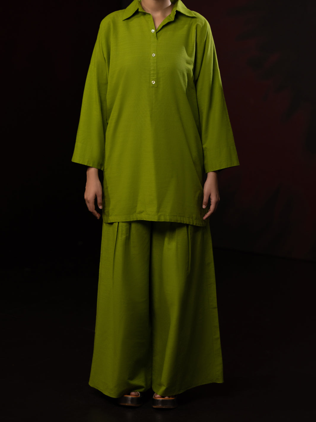Green Light Slub Khaddar 2Pc Stitched - AL-2PS-LKS-1086