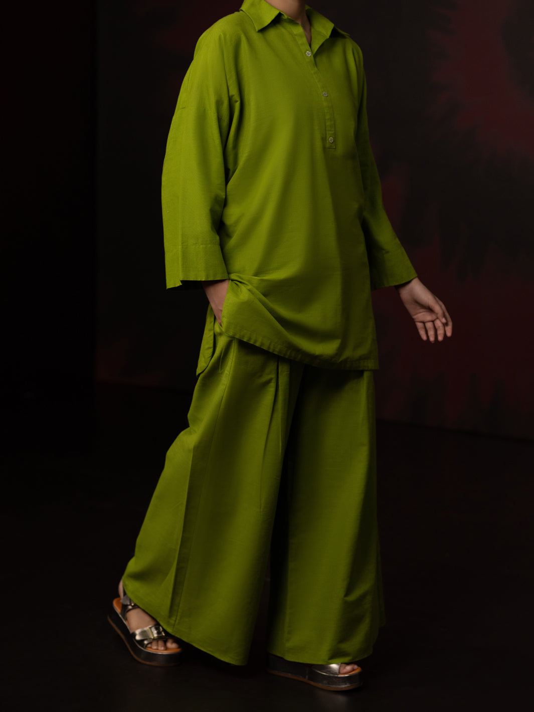 Green Light Slub Khaddar 2Pc Stitched - AL-2PS-LKS-1086