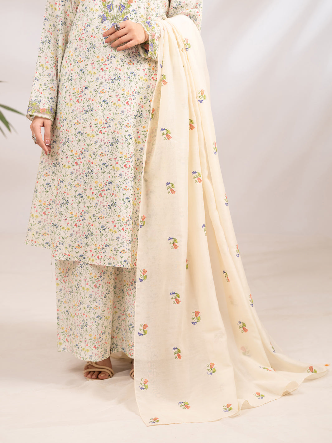 Lemon Zari Lawn Casual Dupatta - ALP-ST-2367