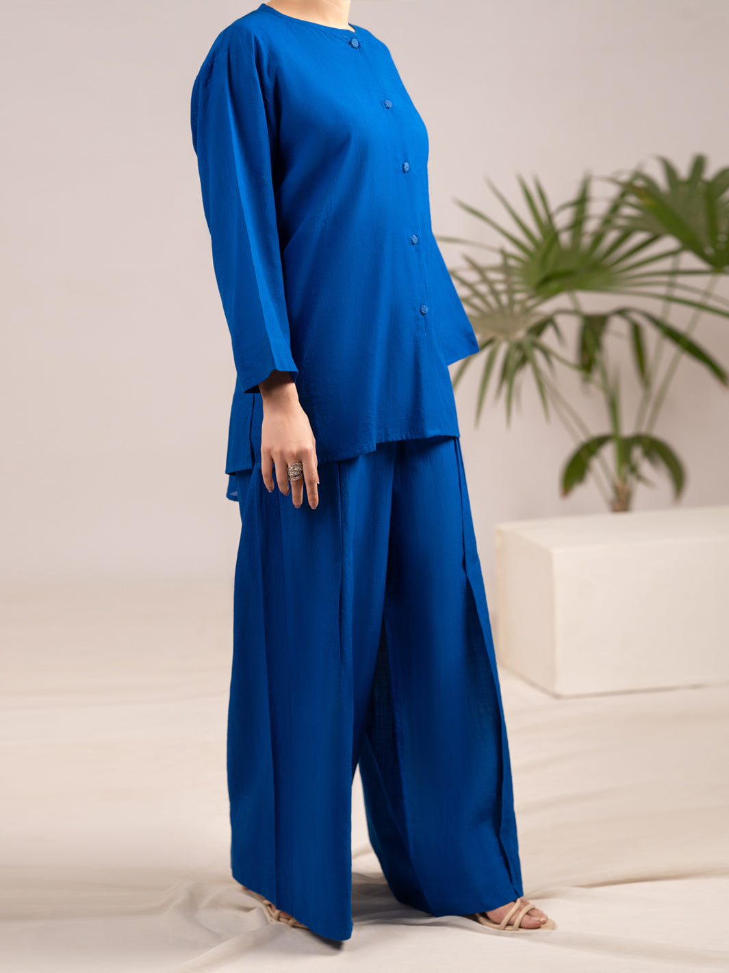 Blue Crosshatch 2Pc Stitched - AL-2PS-LKS-1127