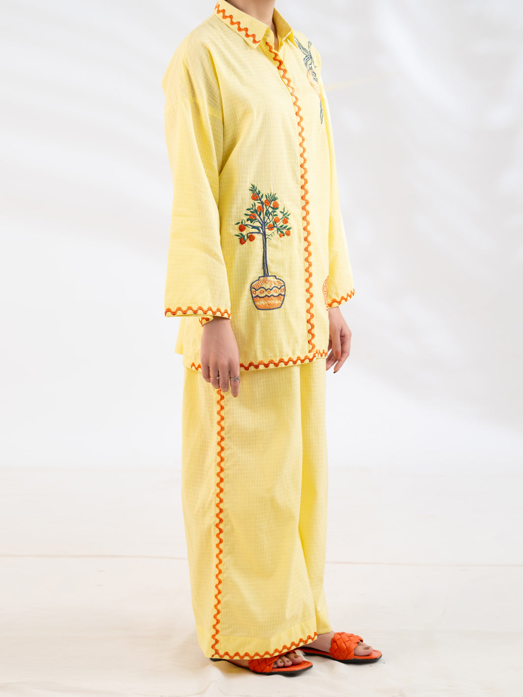 Lime Dobby Square Stitched 2Pc - AL-2PS-LKS-1118