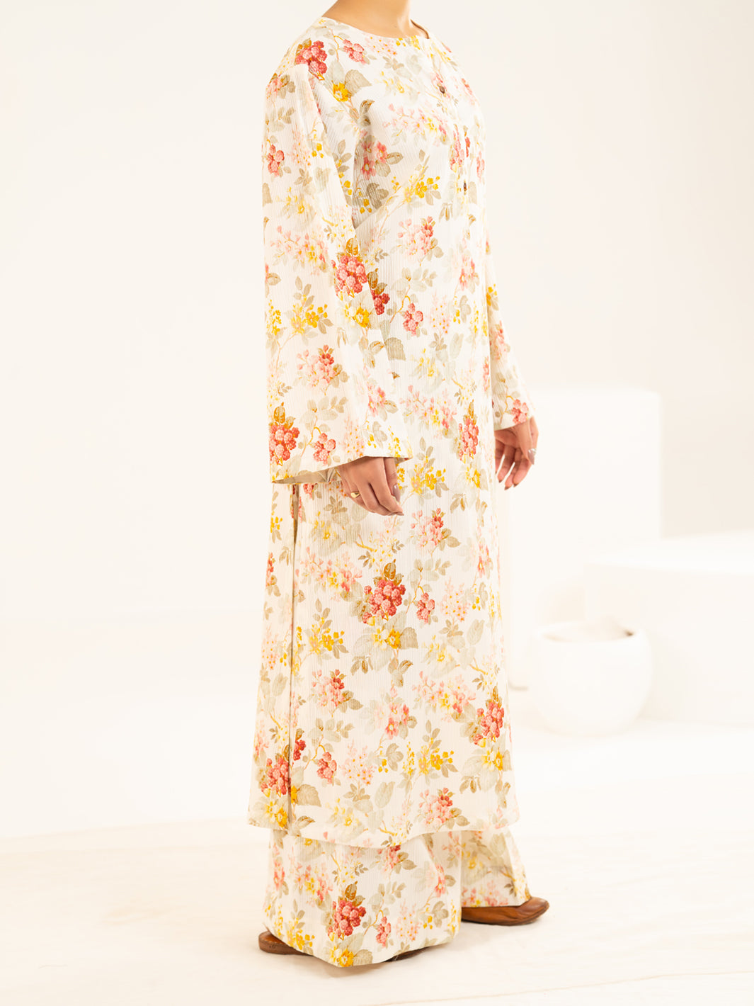 Light Green Seersucker 2Pc Stitched - AL-2PS-LKS-1132
