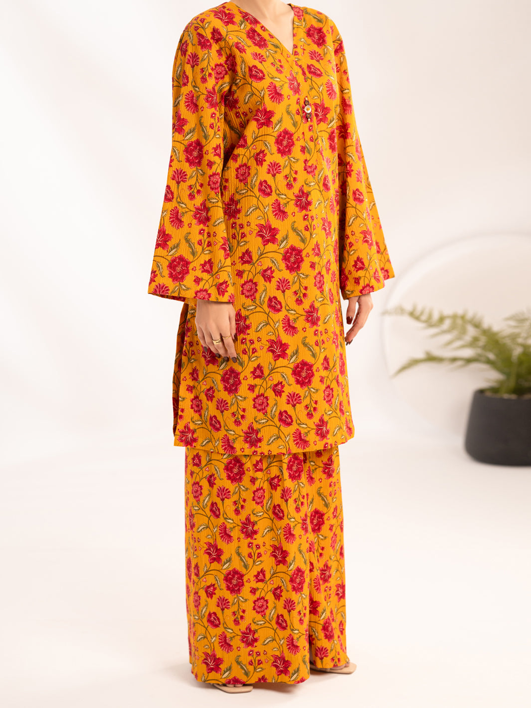 Rust Seersucker 2Pc Stitched - AL-2PS-LKS-1133B