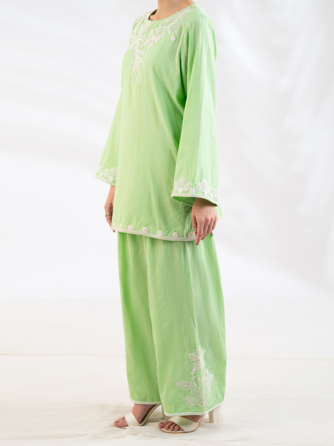Green Cotton Dobby Stitched 2Pc - AL-2PS-LKS-1141