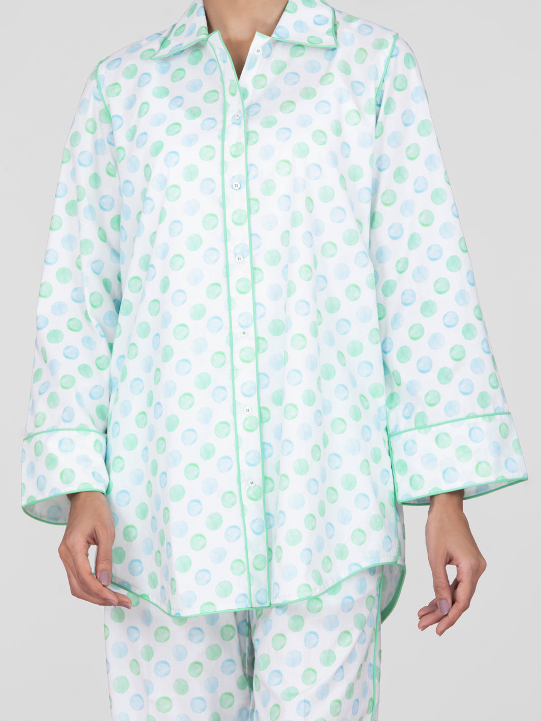 Light Green Cotton 2Pc Stitched Nightwear - AL-LKS-NW-1011