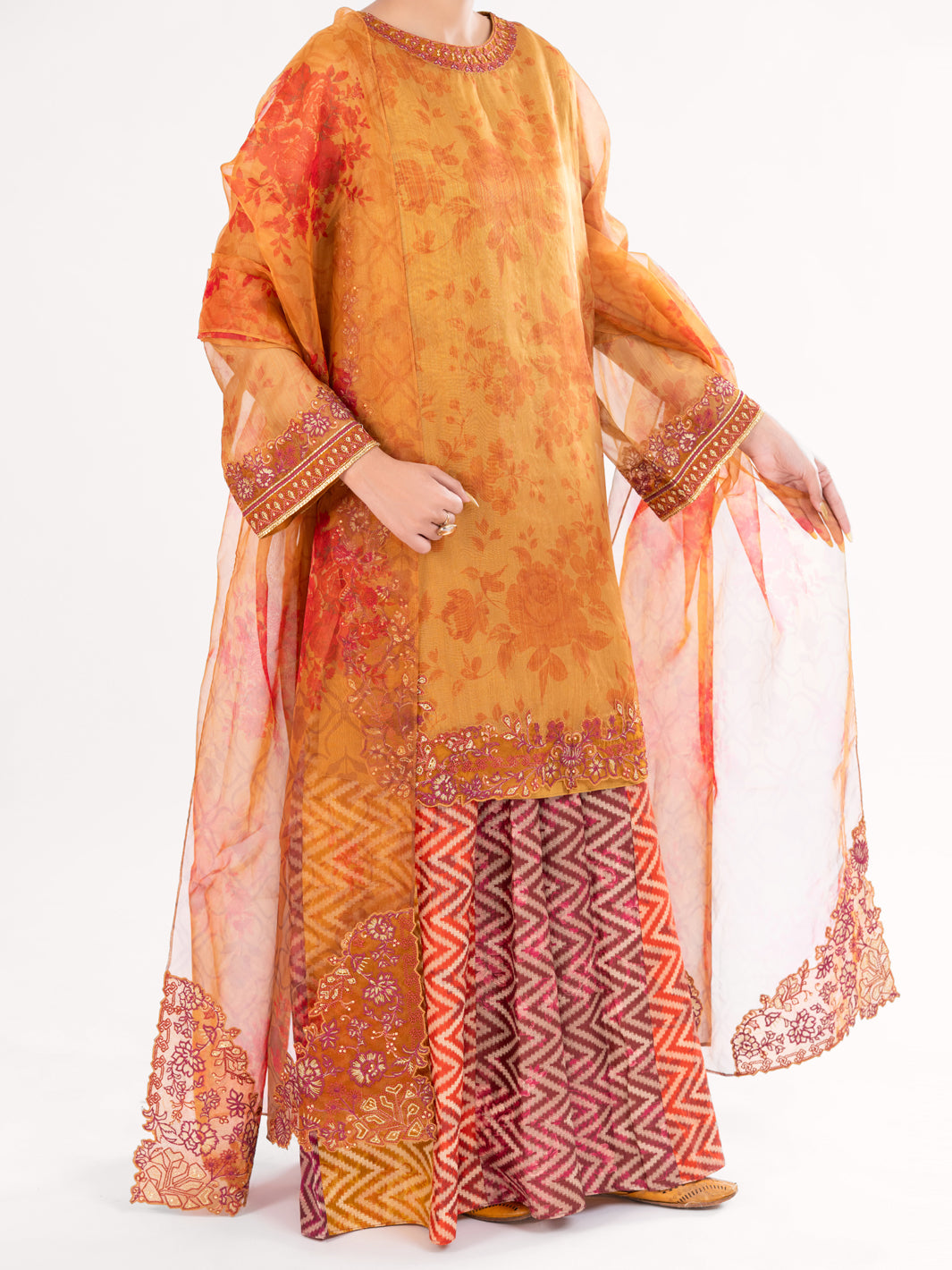 Mustard Mesuri Formal 3Pc Stitched - AL-3PS-LS-571