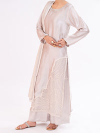 Beige Sheesha Silk Formal 3Pc Stitched - AL-3PS-LS-580