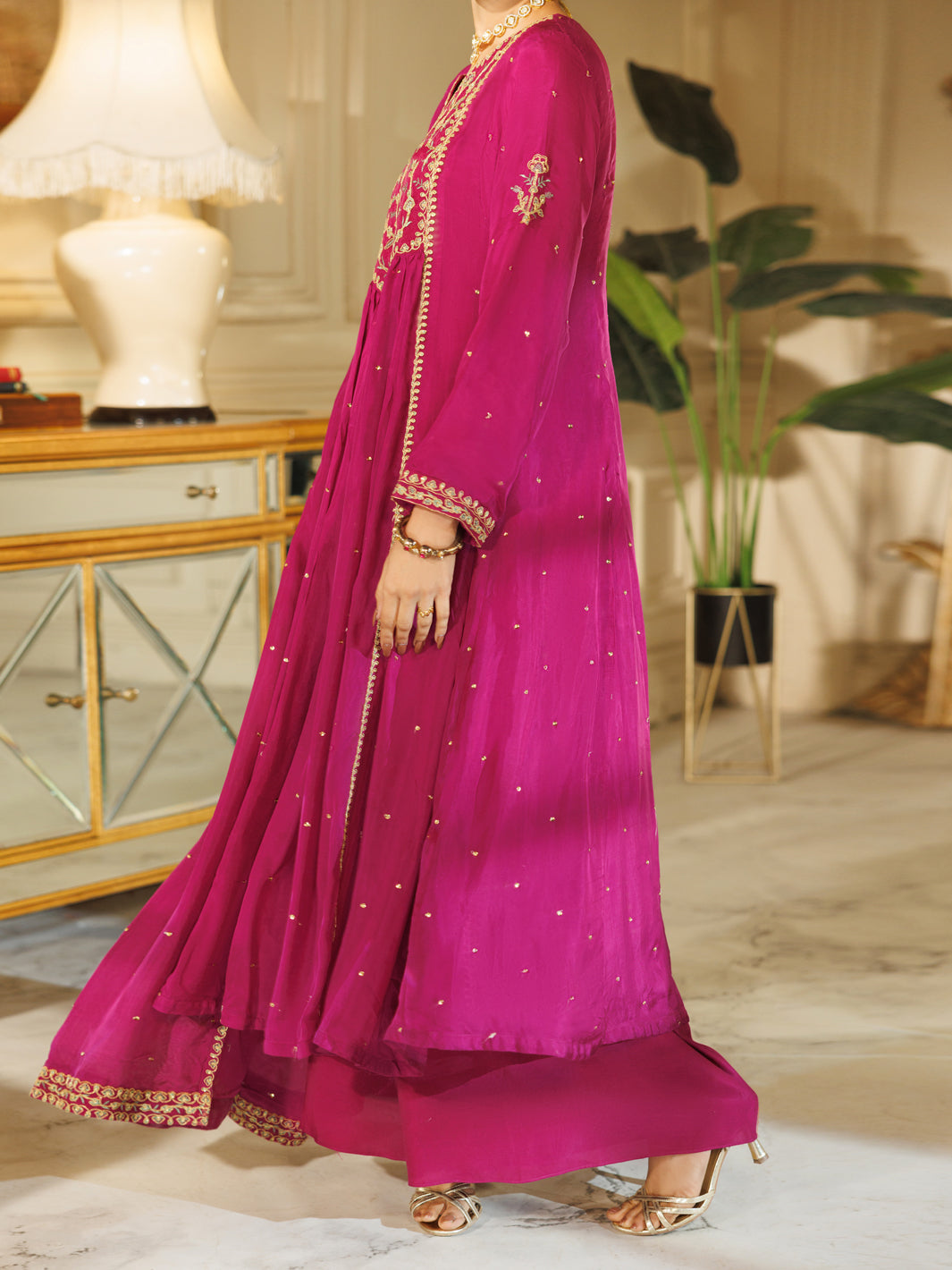 Purple Raw Silk Formal 3Pc Stitched - AL-3PS-LS-596