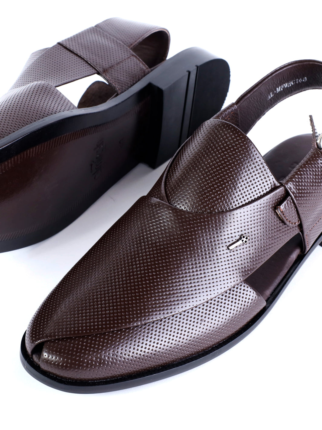 Brown Leather Peshawari Chappal - AL-MFW-HC-168