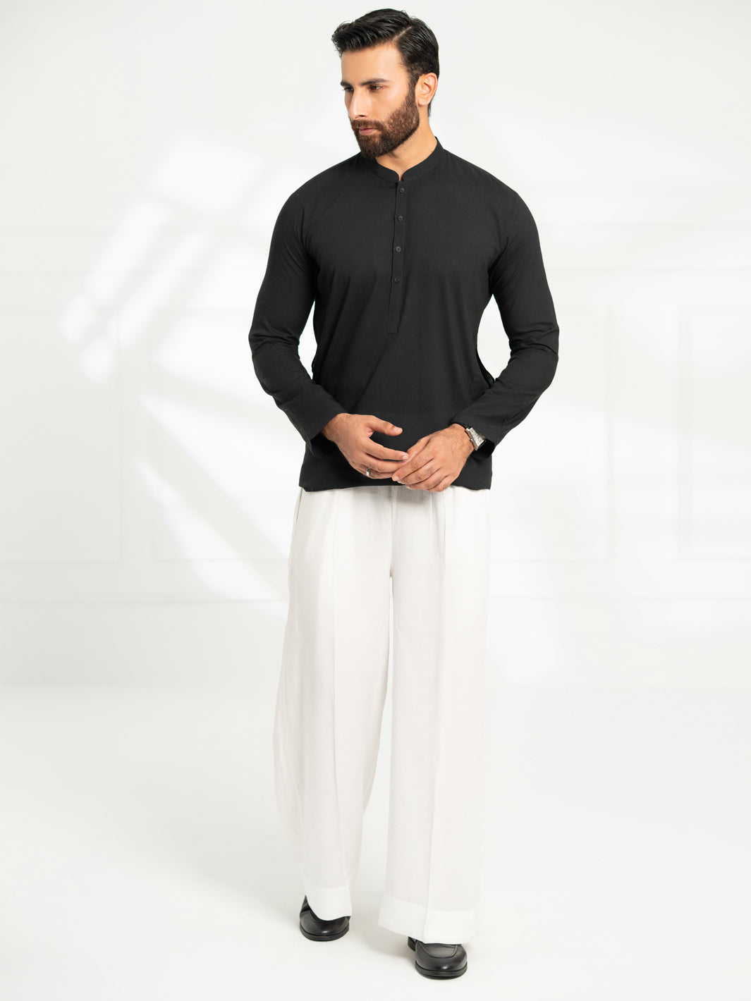 White Cotton Farshi Shalwar - AL-MS-FS-001W