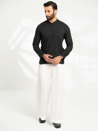 White Cotton Farshi Shalwar - AL-MS-FS-001W