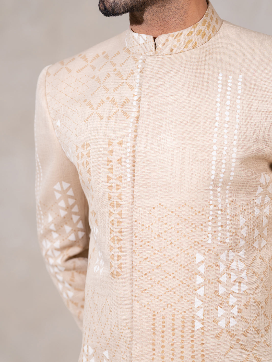 Beige Formal Prince Coat - AL-PCS-084