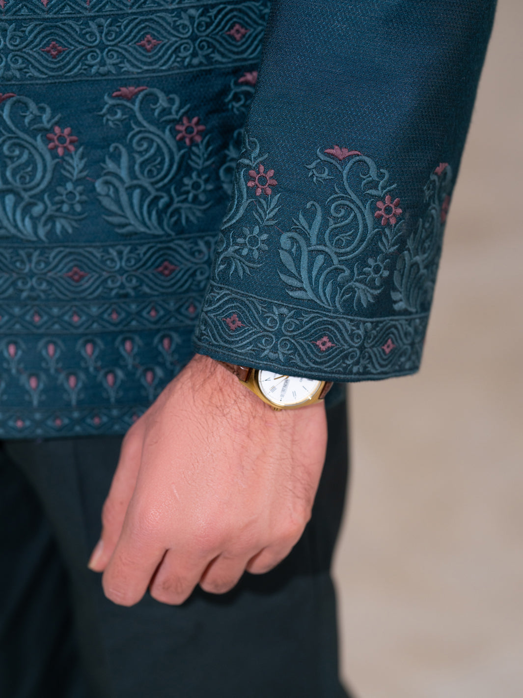 Teal Formal Prince Coat - AL-PCS-093