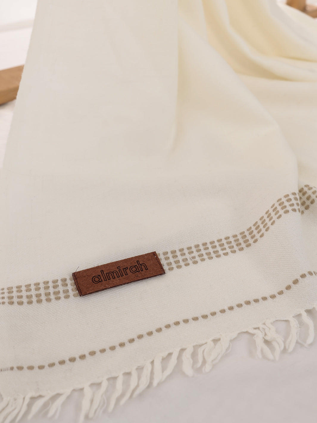 White Woolen Shawl For Men - AL-SH-008