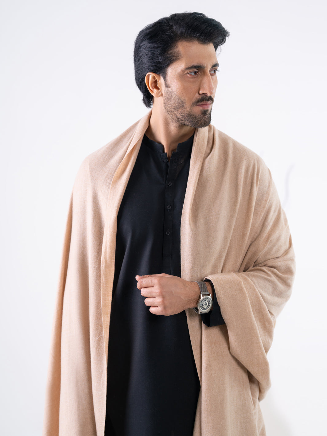 Beige Casual Shawl - AL-SH-039