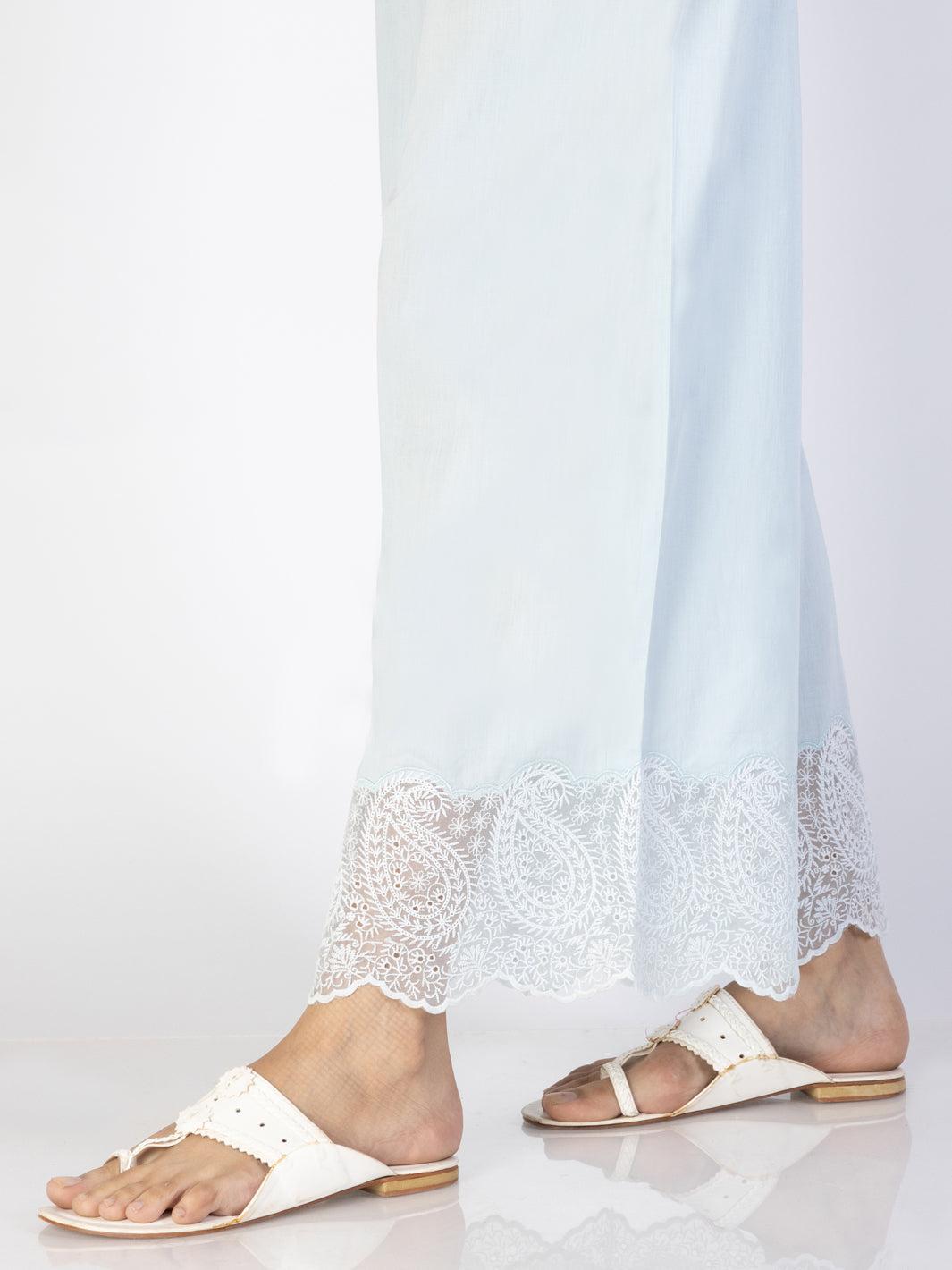 Sky Blue Cambric Trousers - AL-T-697 - Almirah Online