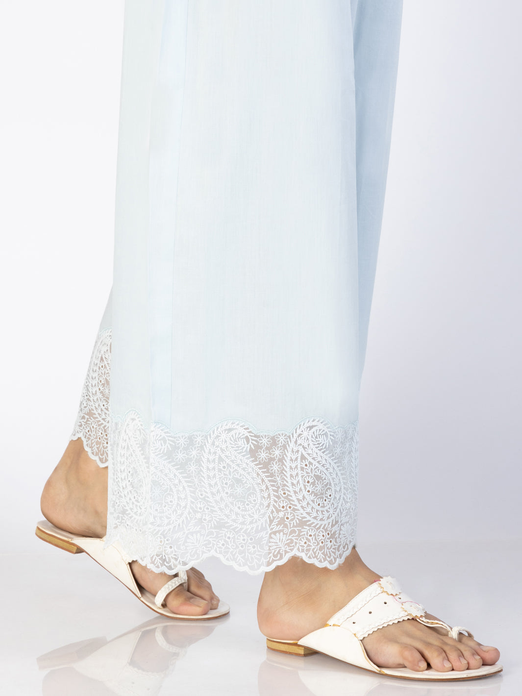 Sky Blue Cambric Trousers - AL-T-697 - Almirah Online