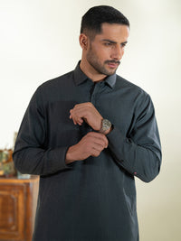 Charcoal Grey Kameez Shalwar - ALWA-KS-570