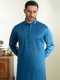 Blue Cotton Kameez Shalwar - ALWA-KS-572