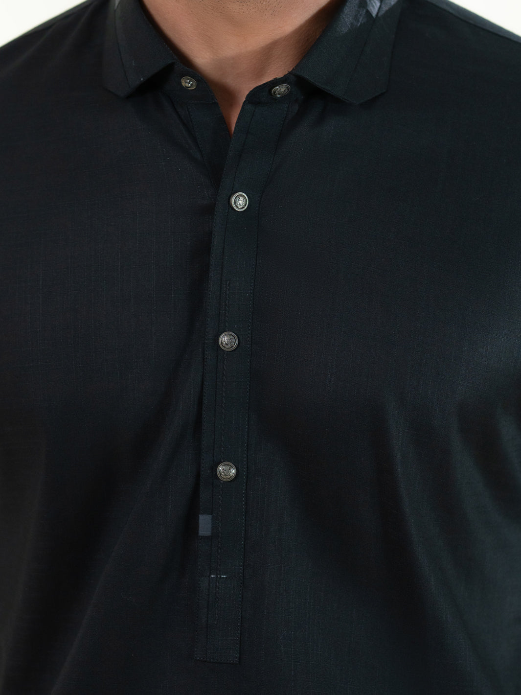 Black Cotton Kameez Shalwar - ALWA-KS-573