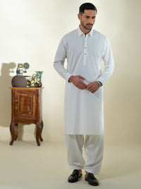 White Kameez Shalwar - ALWA-KS-592