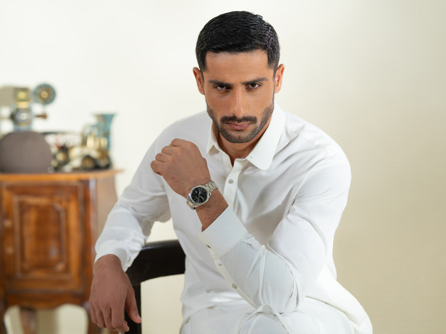 White Kameez Shalwar - ALWA-KS-592