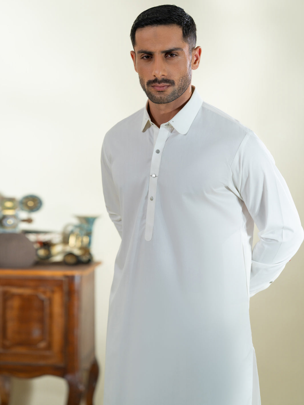 White Kameez Shalwar - ALWA-KS-592