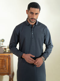 Charcoal Grey Kameez Shalwar - ALWA-KS-593